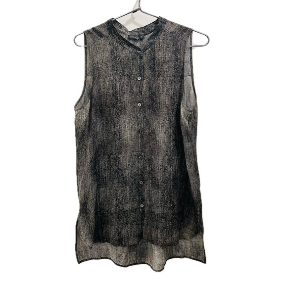 Eileen Fisher Silk Blouse Medium Gray Tank Top - Picture 1 of 10